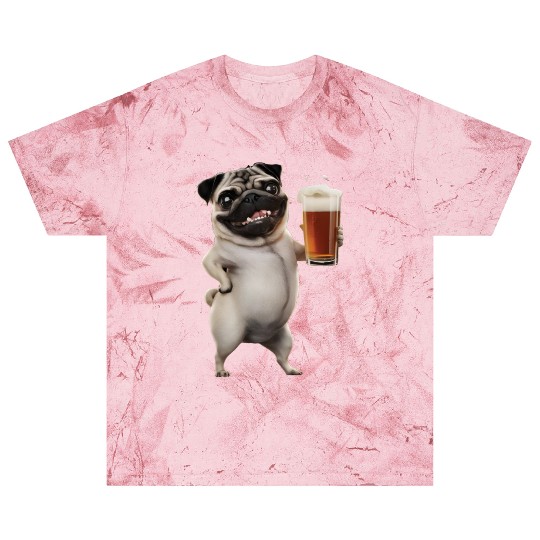 Pug Drinking Beer Realistic Blast T Shirts