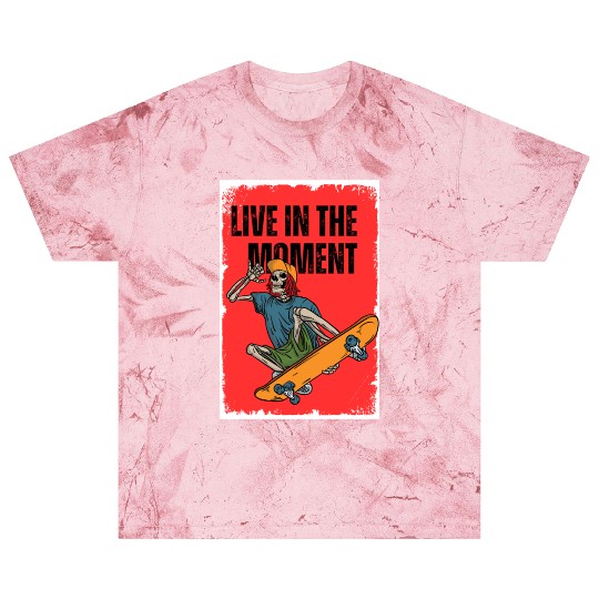 Funny playful Skateboarder: Live in the Moment Blast T Shirts