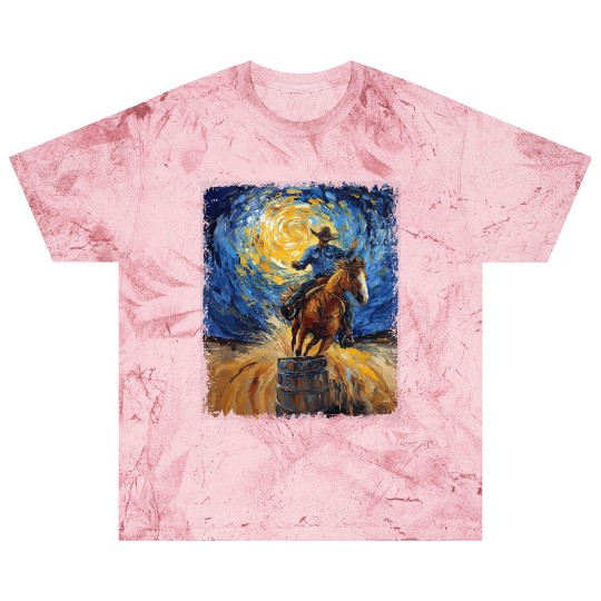Barrel Racer Barrel Racing Rodeo Starry Night Pain Blast T Shirts