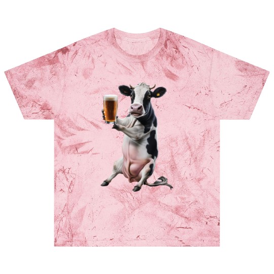Cow Drinking Beer Realistic Blast T Shirts