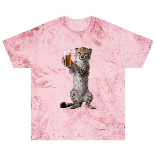 Cheetah Drinking Beer Realistic Blast T Shirts