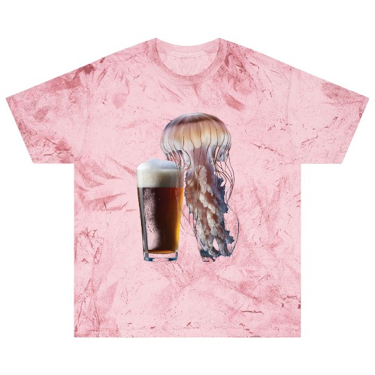 Jellyfish Drinking Beer Realistic Blast T Shirts