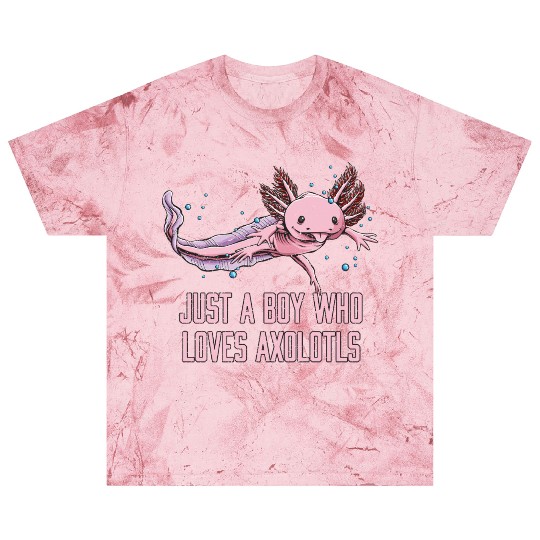Just a Boy Who Loves Axolotl Salamander Funny Axol Blast T Shirts