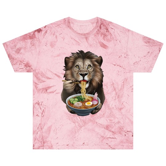 Lion Eating Ramen Realistic Blast T Shirts