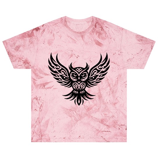 Owl On Wide Wings In Tattoo Wing Style Blast T Shirts