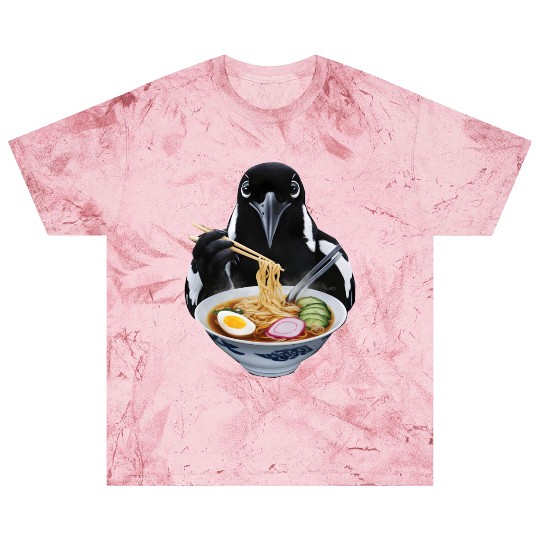 Magpie Eating Ramen Realistic Blast T Shirts