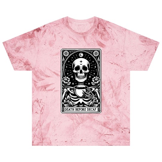 Death Before Decaf Tarot Card Blast T Shirts