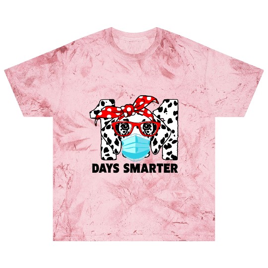 101 Days Smarter Dalmatian Dog Face Mask 100th Blast T Shirts