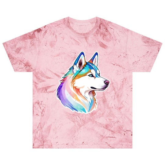 Siberian Husky Watercolor Blast T Shirts