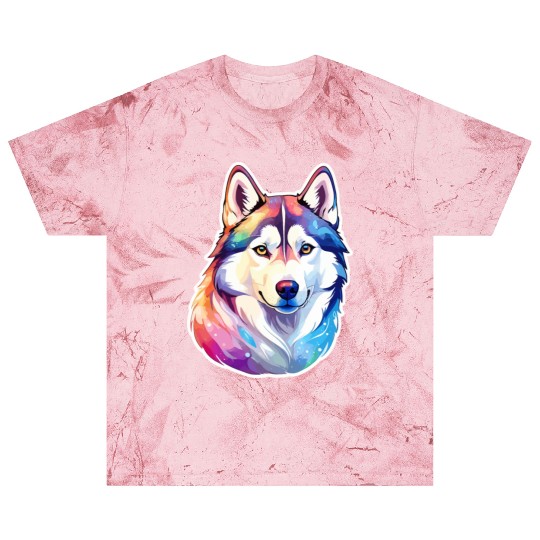 Siberian Husky Watercolor Blast T Shirts