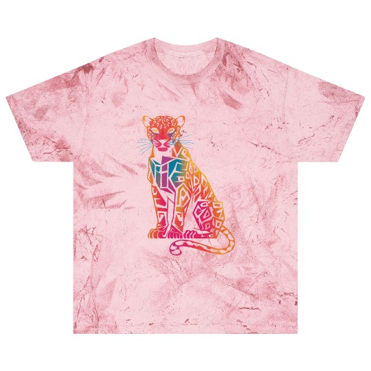 Colorful Geometric Jaguar Artwork for Bold Blast T Shirts