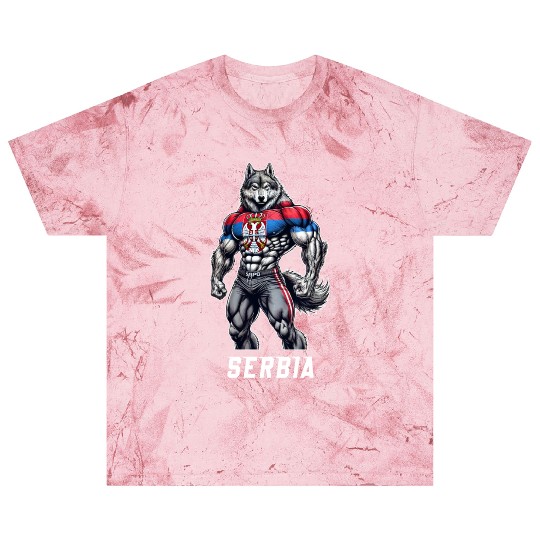 Serbia Wolf Bodybuilding Design Blast T Shirts
