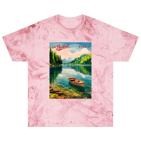 Vintage Travel Lake Baikal Russia Retro Scenic Blast T Shirts