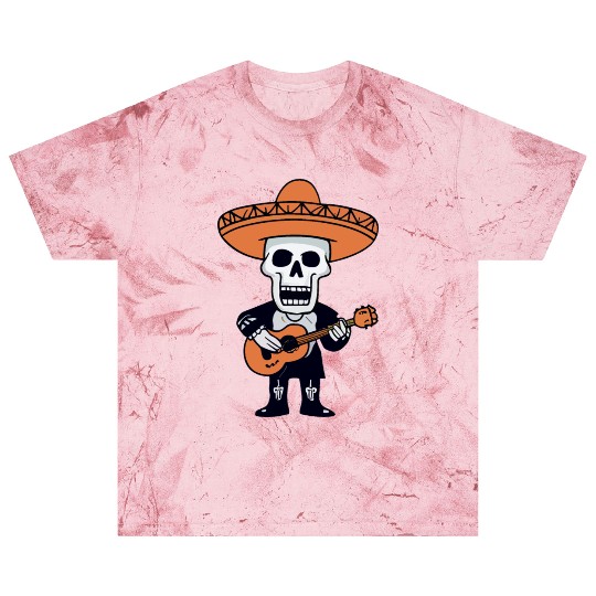 Skeleton Mariachi Guitar Player Blast T Shirts