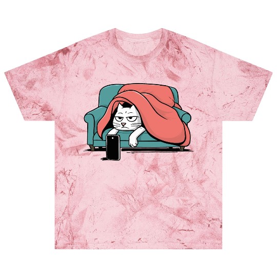 Bored Cat on Couch With Smart Phone Blast T Shirts