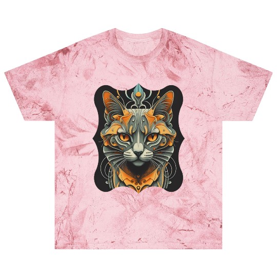 Elegant stylish black and gold cat face Blast T Shirts