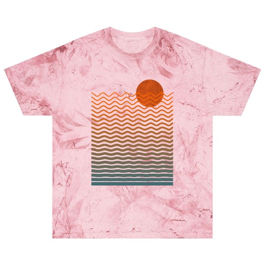 Sunset and Ocean Waves Blast T Shirts