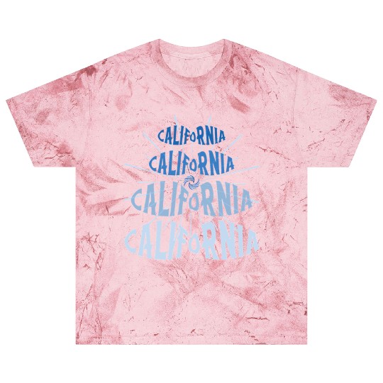 California West Coast Golden State Blue Graphic Blast T Shirts