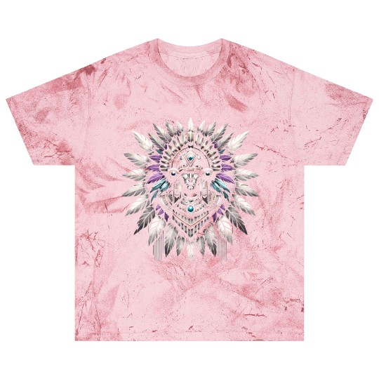 Aztec Warrior Mask with Tribal Art and Ancient Blast T Shirts