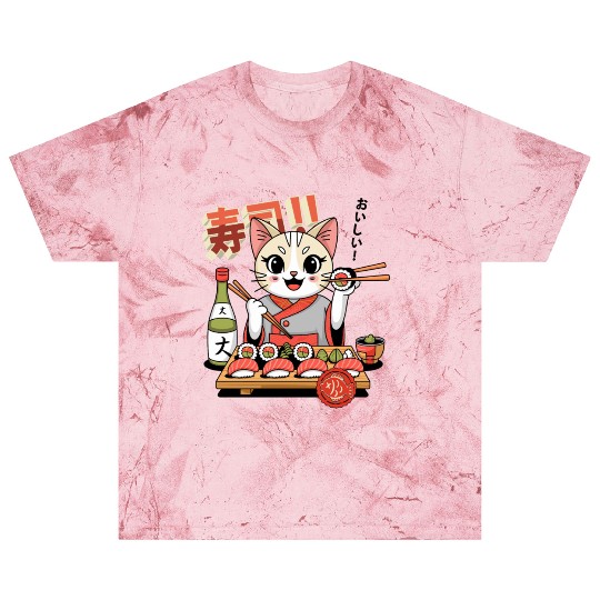 Sushi Chef Cat Adorable Culinary Cat Design Blast T Shirts