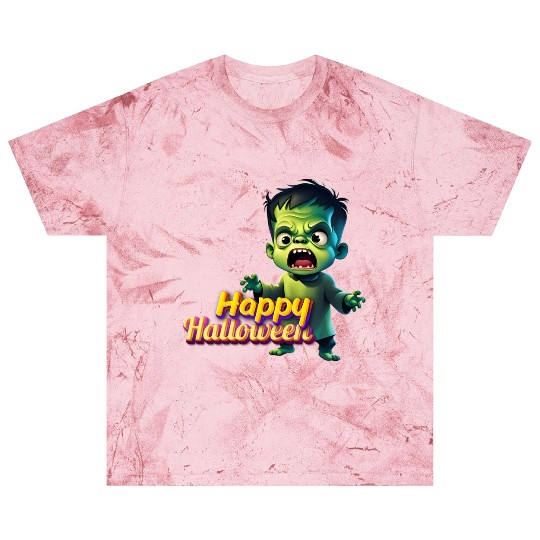 Little Cute Green Zombie Expressing Fear Blast T Shirts