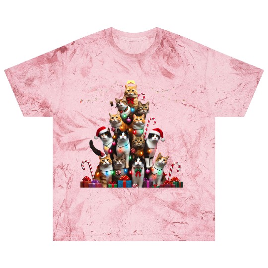 Christmas Cats Tree with Lights and Gifts Blast T Shirts