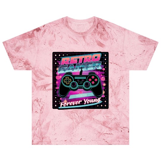 Retro Gamer Forever Young 01 sticker Blast T Shirts