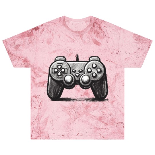 Gamer Controller Cartoon Charcoal Gaming Art 3 Blast T Shirts