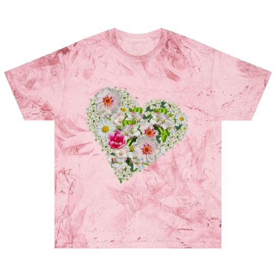 heart of flowers blossoms daisy tulip pink peony Blast T Shirts