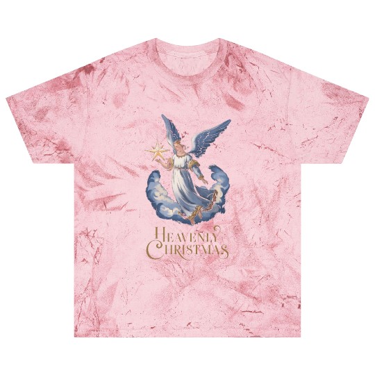 Heavenly Christmas Angel with Star Holiday Art Blast T Shirts