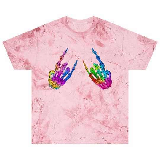 Rock On Rock Star Skeleton Hands LGBT Rainbow Blast T Shirts