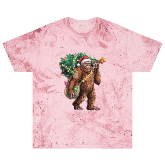 Bigfoot Christmas Tree Lights Xmas Sasquatch Lover Blast T Shirts