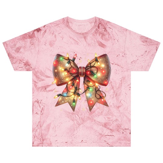 Christmas Light Coquette Bow Blast T Shirts