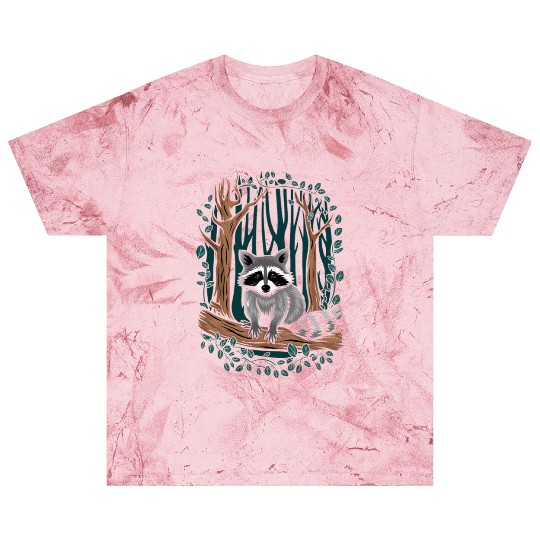 Cottagecore Raccoon in Forest Scene Blast T Shirts