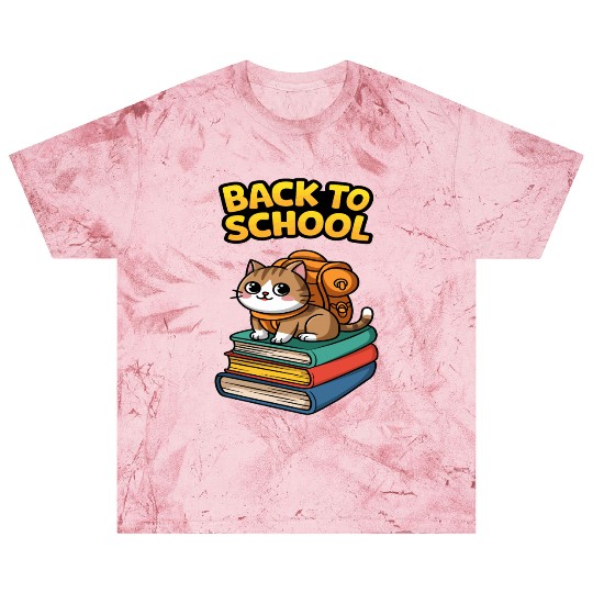 Cute Back to School Cat with Backpack Blast T Shirts