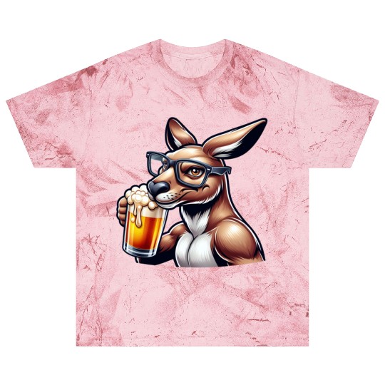 Kangaroo with Glasses Drinking Beer Blast T Shirts