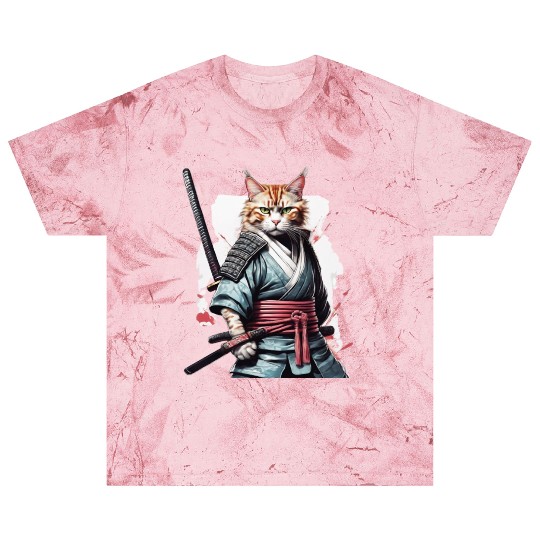 Fearless Samurai Cat Blast T Shirts
