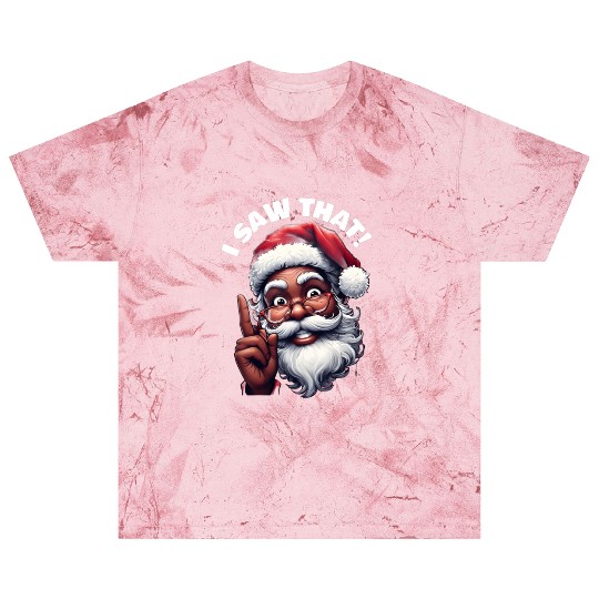 Santa's Watching Festive African American Santa Blast T Shirts