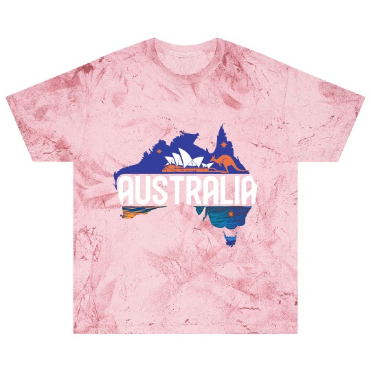 Australia Kangaroo & Sydney Opera House Map Blast T Shirts