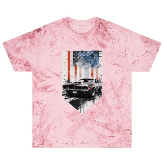 Rev up your patriotism - Muscle car and usa flag Blast T Shirts