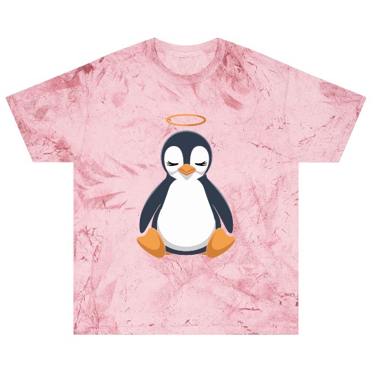 Peaceful Penguin with Halo Design Blast T Shirts