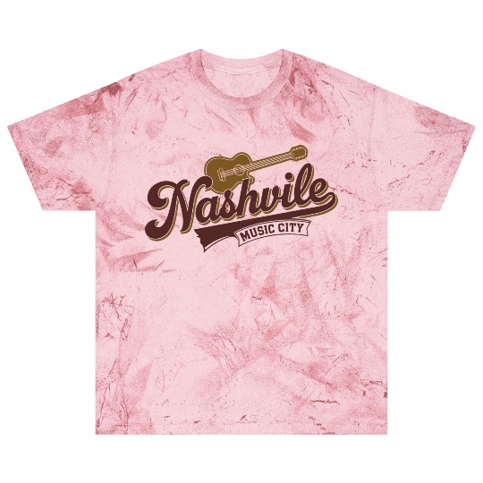 Nashville Music City Logo with Guitar Illustration Blast T Shirts