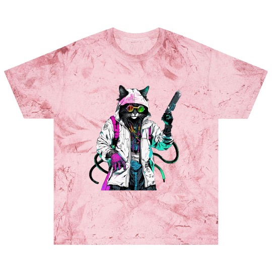 Rastafari Cyberpunk Bad Cat Blast T Shirts