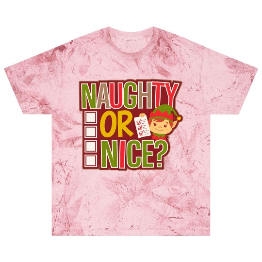 Playful Elf Naughty or Nice Holiday Fun Blast T Shirts