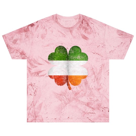 Italian Irish Shamrock Italy Ireland Flag Blast T Shirts