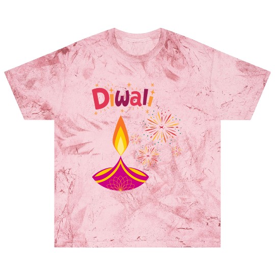 Diwali Design with Lamp & Festive Fireworks Blast T Shirts