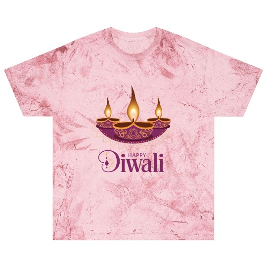 Happy Diwali with Beautiful Diya Lamps Blast T Shirts