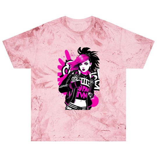Urban Punk Street Art with Neon Pink Accents Blast T Shirts