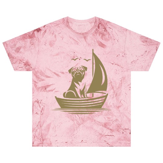 Pug silhouette sailboat minimalist Blast T Shirts