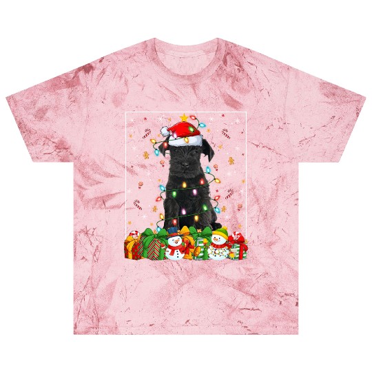 Miniature Schnauzer Dog Christmas Lights Blast T Shirts